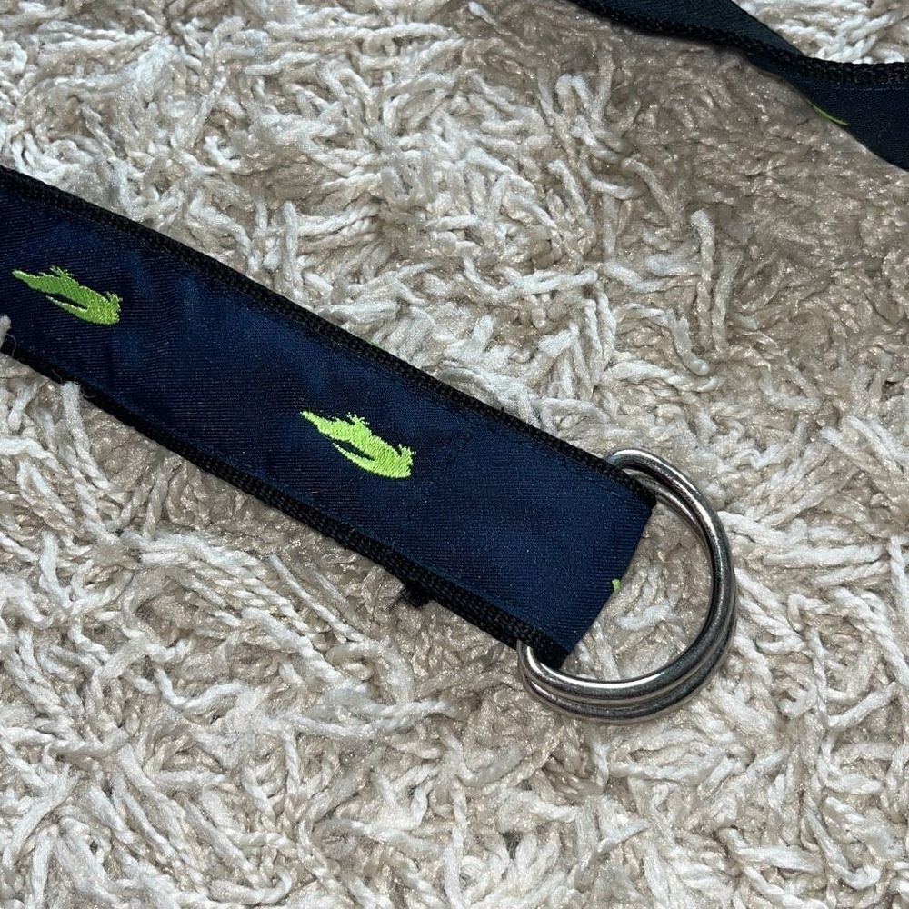 Women's Toe Goz Embroidered Alligator Canvas Belt With D Ring Buckle Large - Picture 5 of 11